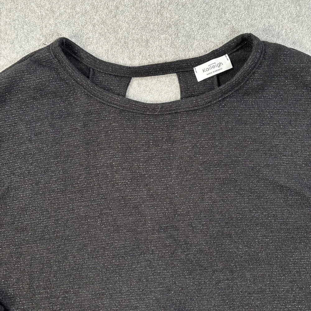 Kaileigh Criss Cross Back Shimmer Sweater Pullover Women's Large Long Sleeve - Image 3