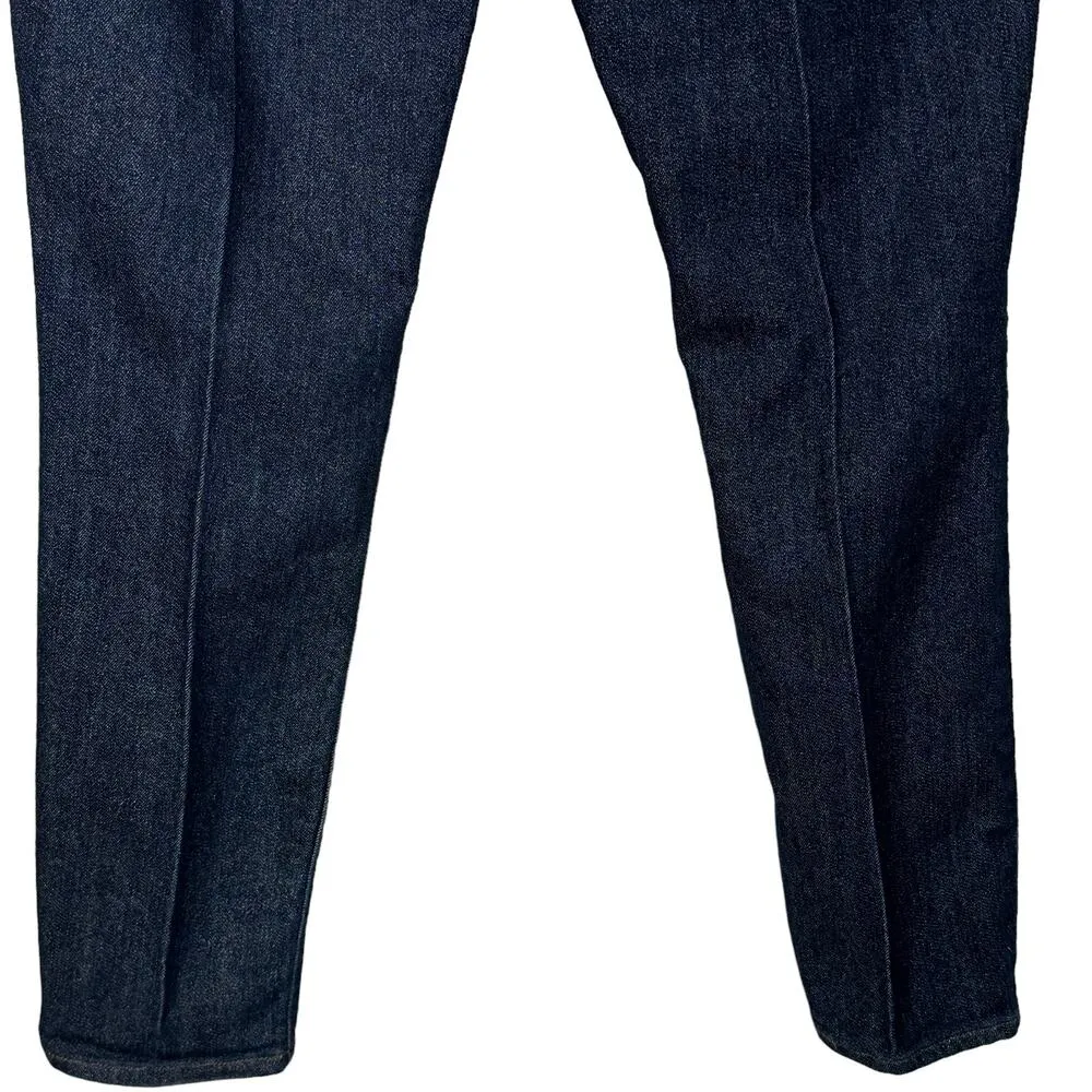 LOFT Outlet SZ 4 Curvy Skinny Jeans Stretch Creased Leg Dark Wash Mid-Rise Blue - Image 6