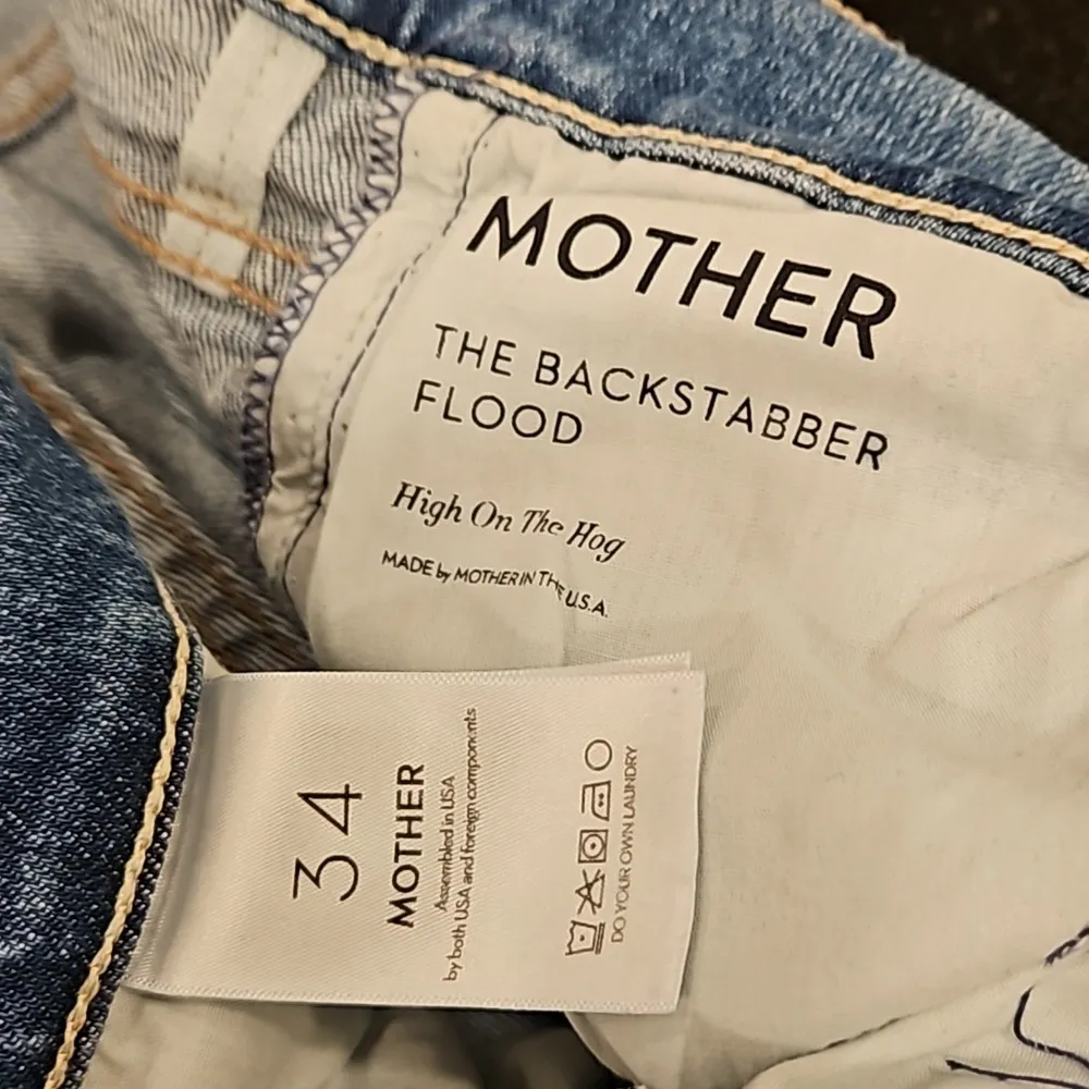 đź’•MOTHERđź’• The Backstabber Flood Jeans ~ High On the Hog 34 NWT Blue - Image 16
