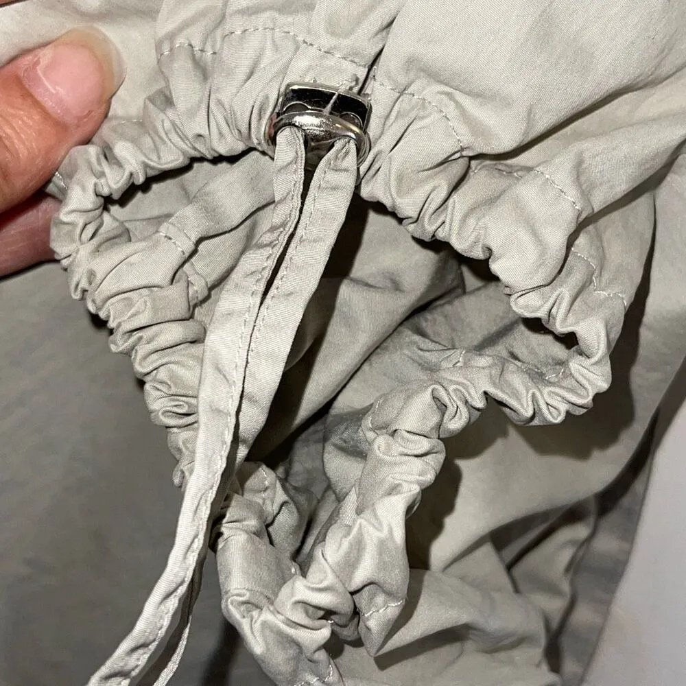 Zara Womens Elastic Waist Pull On Relaxed Cargo Parachute Jogger Pants Stone Gra - Image 8