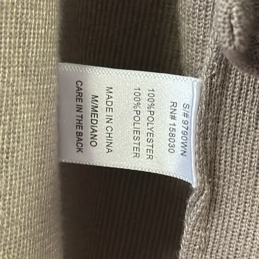 Love Tree Neutral Tan Soft Knit Belted Cardigan Trench Coat Womens Medium - Image 13