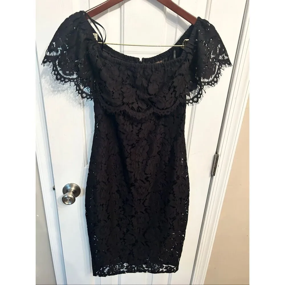 Forever 21 NWT Wide Neck Lace Tara Sheath Dress in Black Size M sexy going out - Image 7