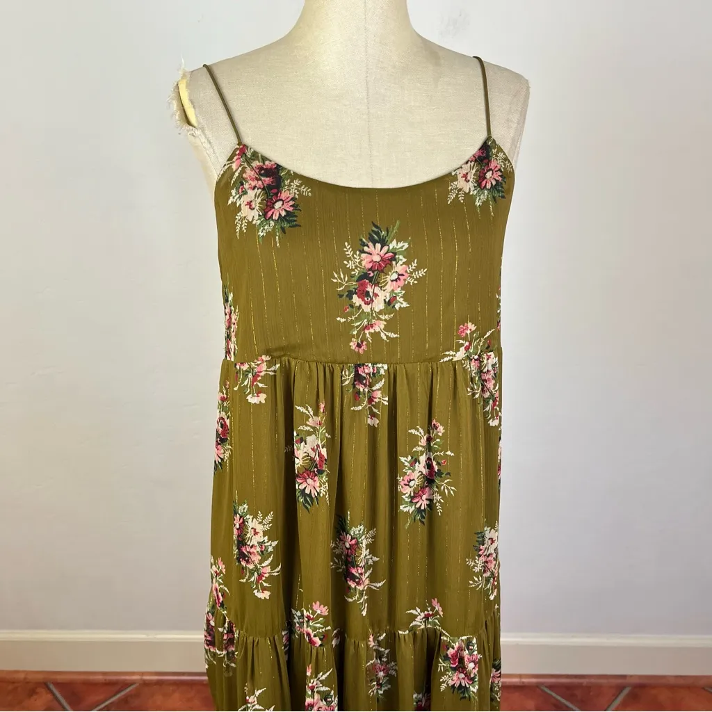 Madewell Cami Tier Midi Dress in Metallic Classic Corsage - Image 4