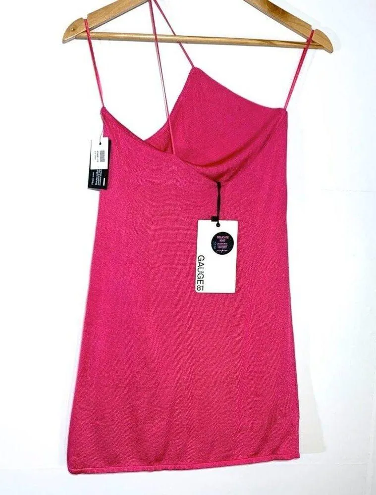 Gauge81 NEW Beja Short One Shoulder Mini Dress Revolve in Fuchsia Pink Small - Image 5