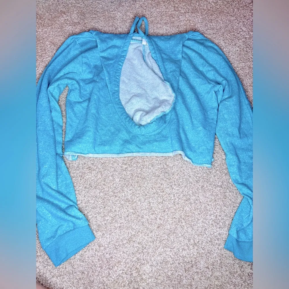 Women’s Kona Hawaii Cropped Hoodie Blue Size M - Image 4