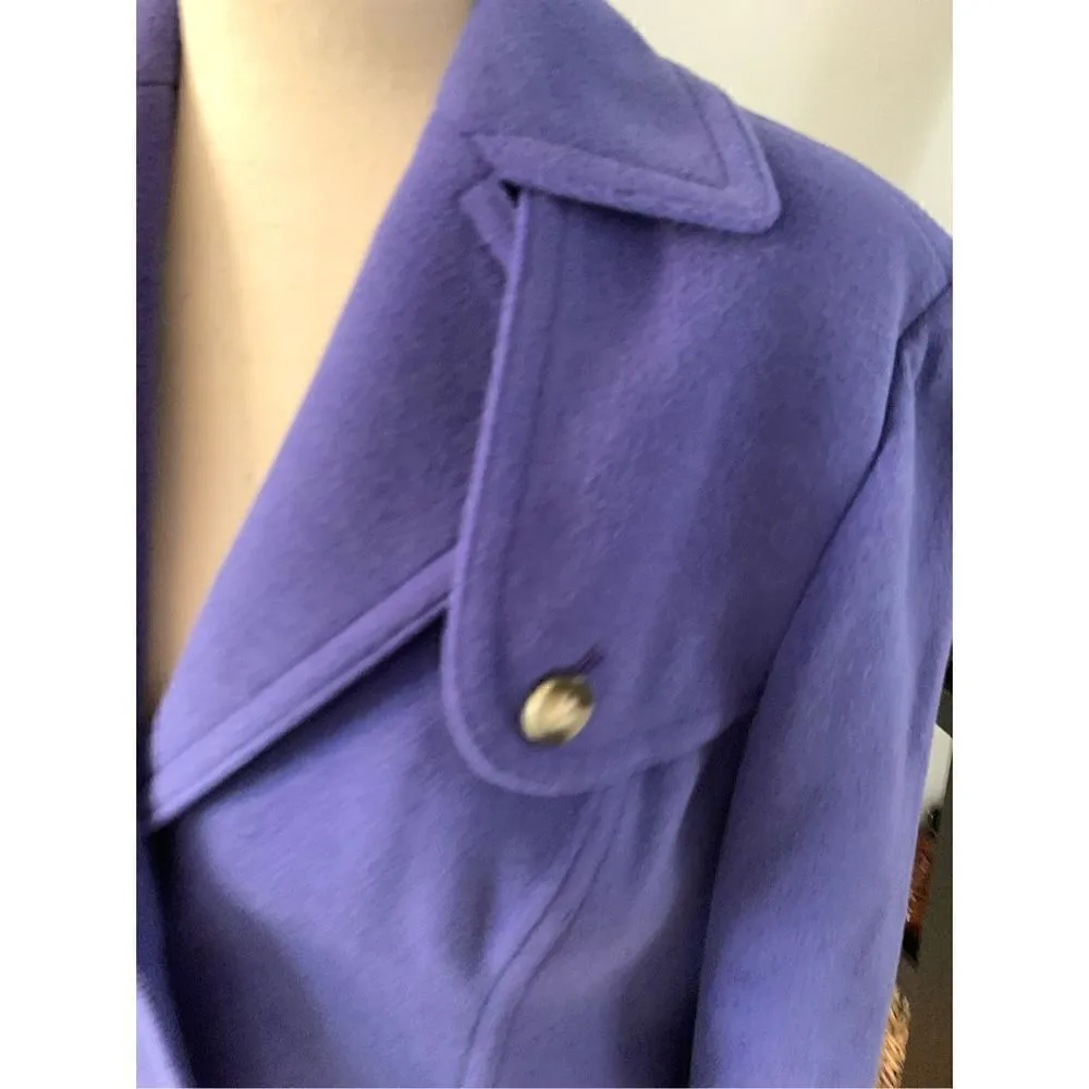 Evan picone purple pea coat jacket size 10 petite stretchy super soft - Image 3