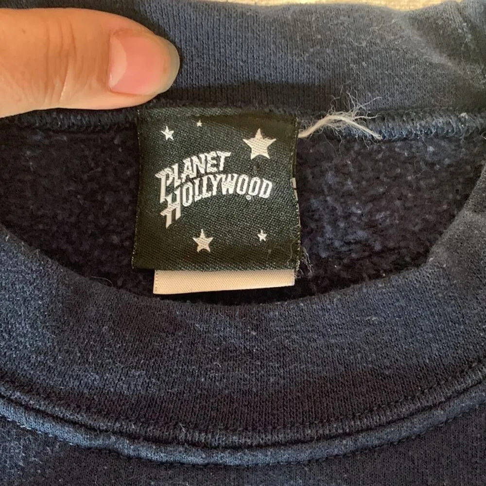 Planet hollywood unisex size small new york crewneck sweatshirt blue world men - Image 3