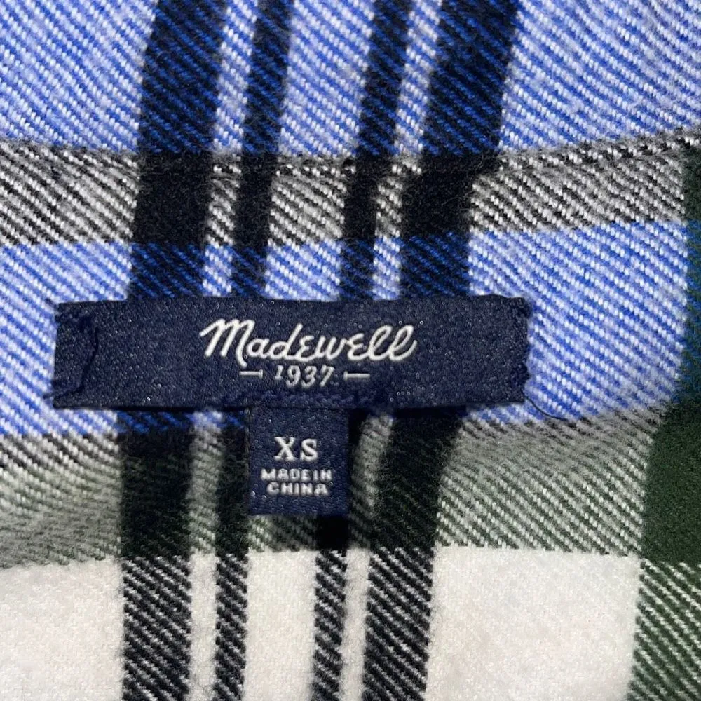 Madewell Flannel Ex-Boyfriend‎ Shirt in Larchmont Plaid Size XS - Image 4