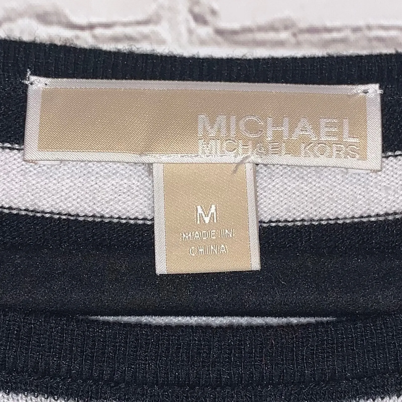 MICHAEL Michael Kors Striped Knit Sweater Black Size M - Image 7