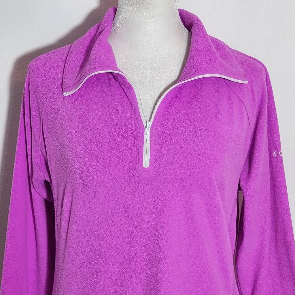 Columbia Fuchsia Fleece Quarter-Zip Pullover Size Medium - Image 2