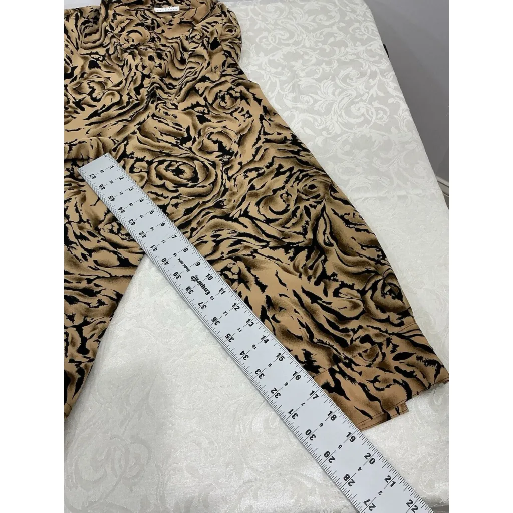 Womans Style Exchange 3X Brown Black Geometric Button Up Blouse - Image 6