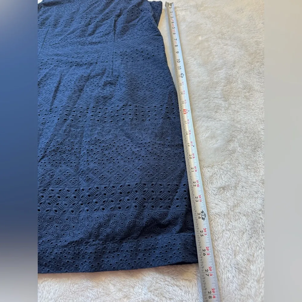 Navy L.L. Bean Dress Size 8 Petite Knee Length Like New Blue - Image 2