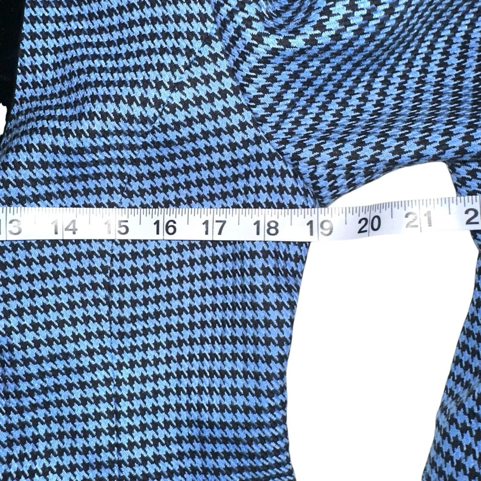 Rebecca Vallance Garance Double Breasted Houndstooth Blue Black Blazer Dress 8 - Image 7