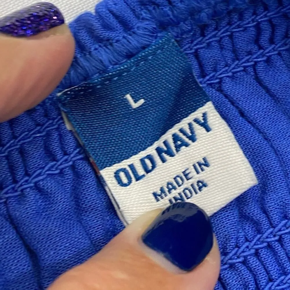 OLD NAVY Fit & Flare Eyelet-Embroidered Smocked Maxi Cami Dress NEW Size Large - Image 8