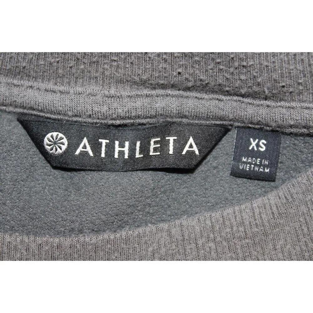 Womens Athleta Coaster Luxe Recover Sweatshirt Charcoal Grey Heather Size XS - Image 10