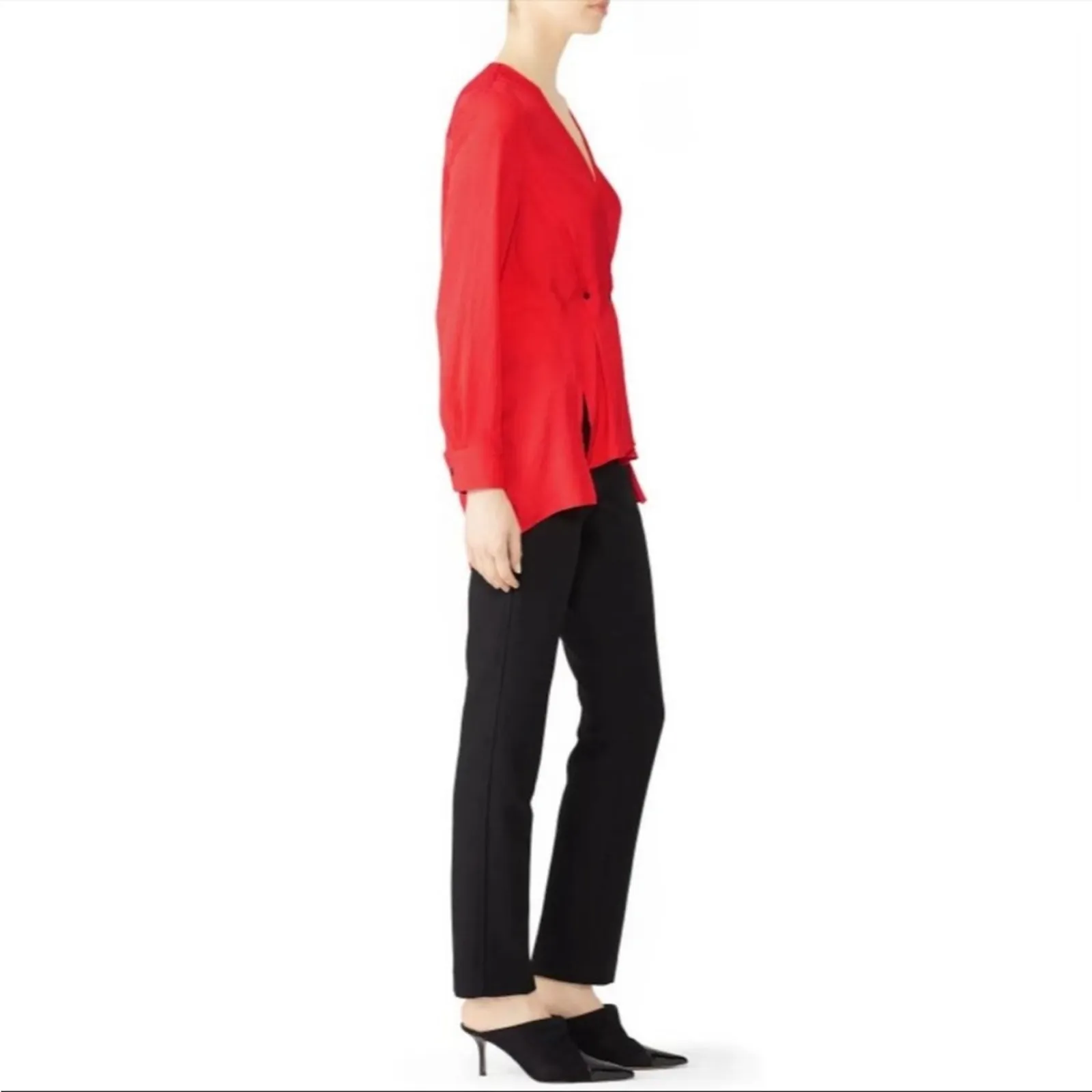 Rag & Bone Debbie red long sleeve top - Image 5