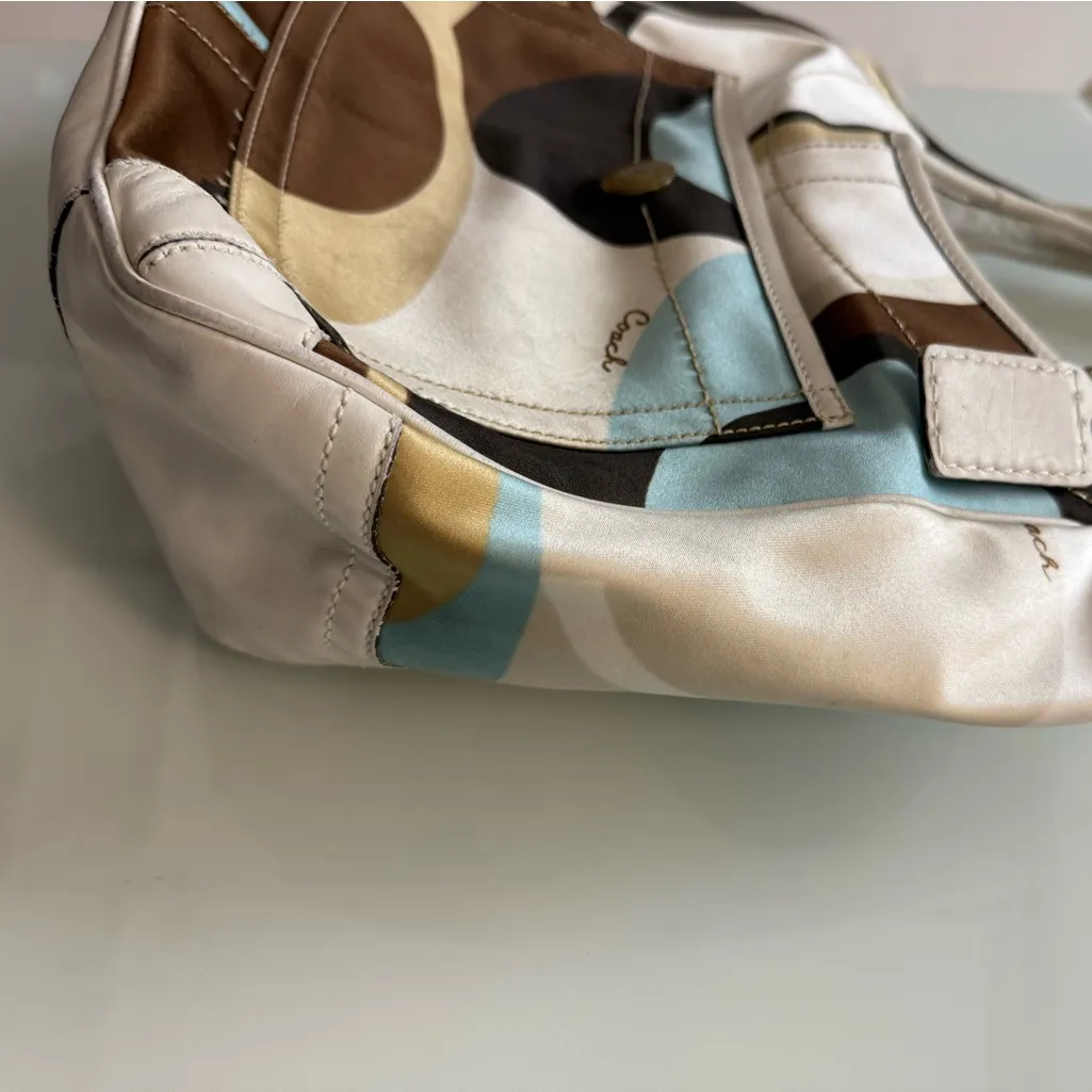 Coach Multicolor Tan Brown Satin Leather Ergo Optic Shoulder Bag - Image 5