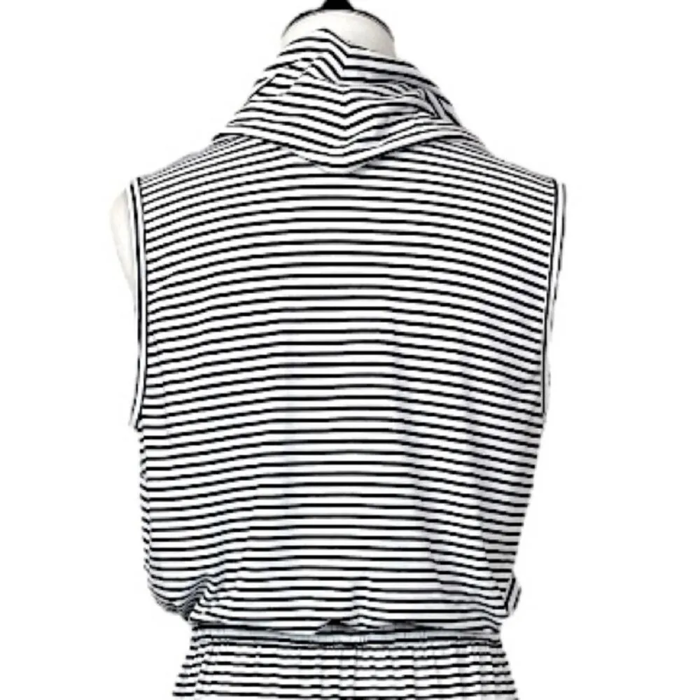 Chico’s Maxi Lydia Dress Zenergy Cowl Neck White Black Stripe Size 1 Women Small - Image 8