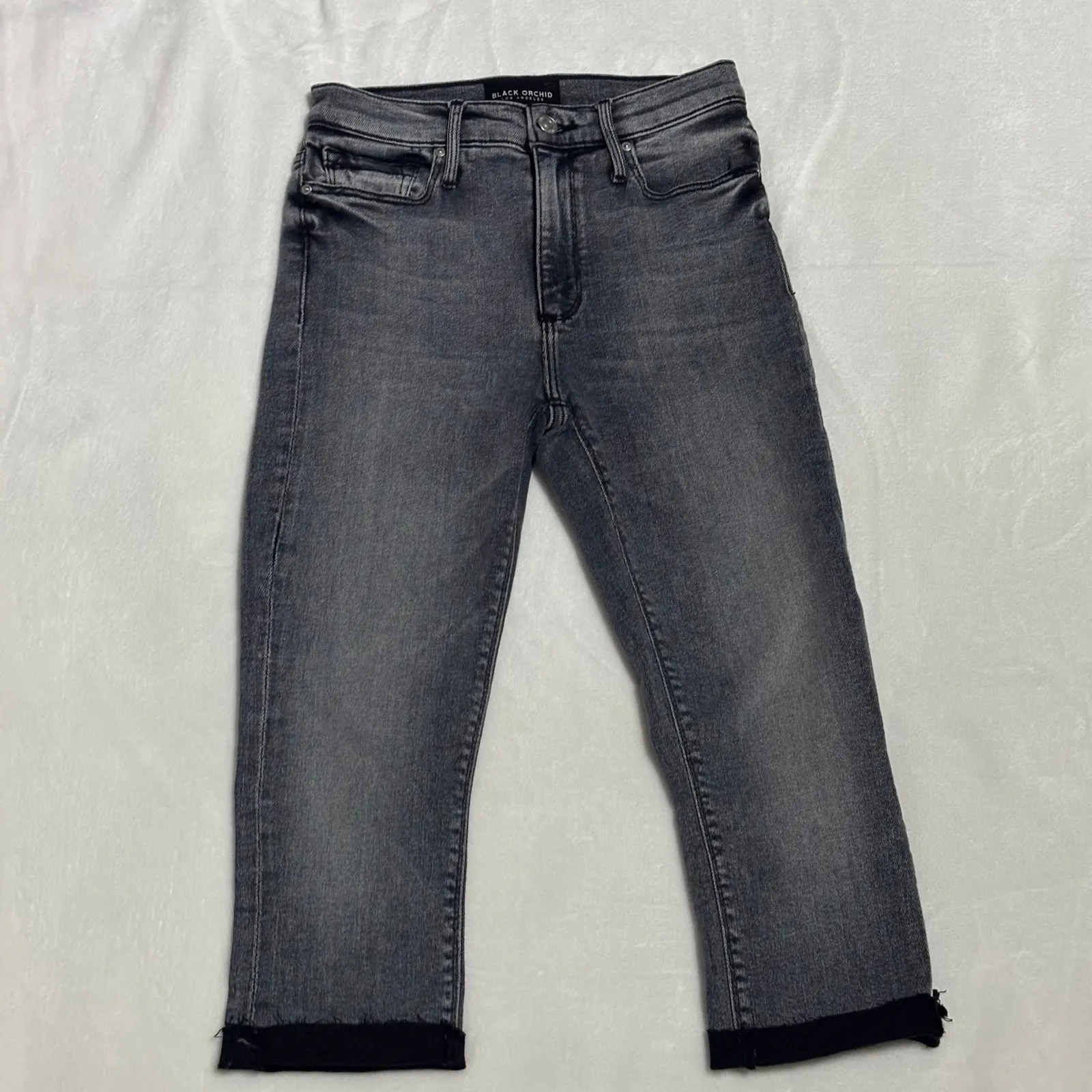 Black Orchid Carmen Liquify Jeans Women Size 25 Cropped Skinny Italian Denim y2k - Image 2