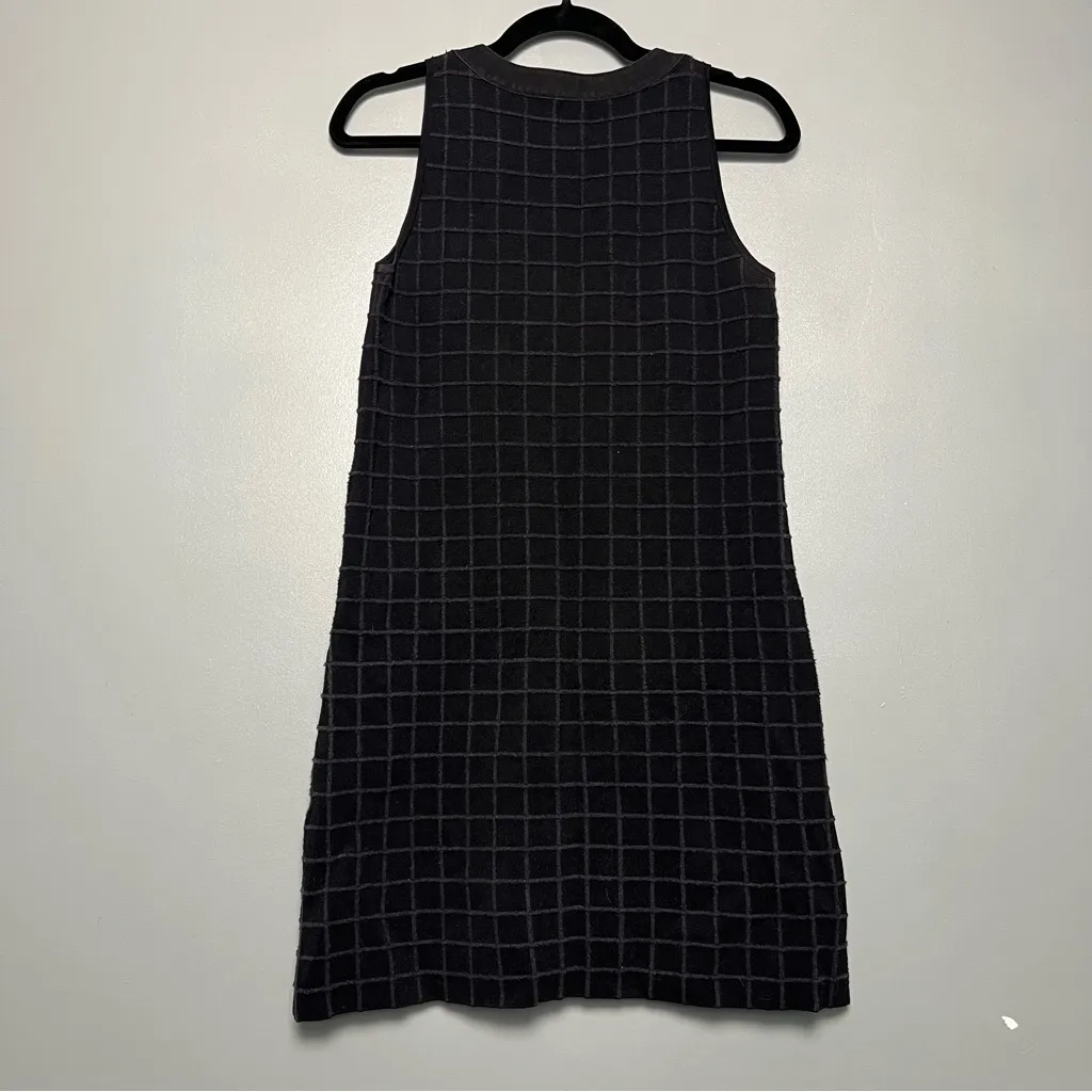 Maje Rassimy Textured Sleeveless Knit Mini Dress Black Silver Women’s Size 38/M - Image 3
