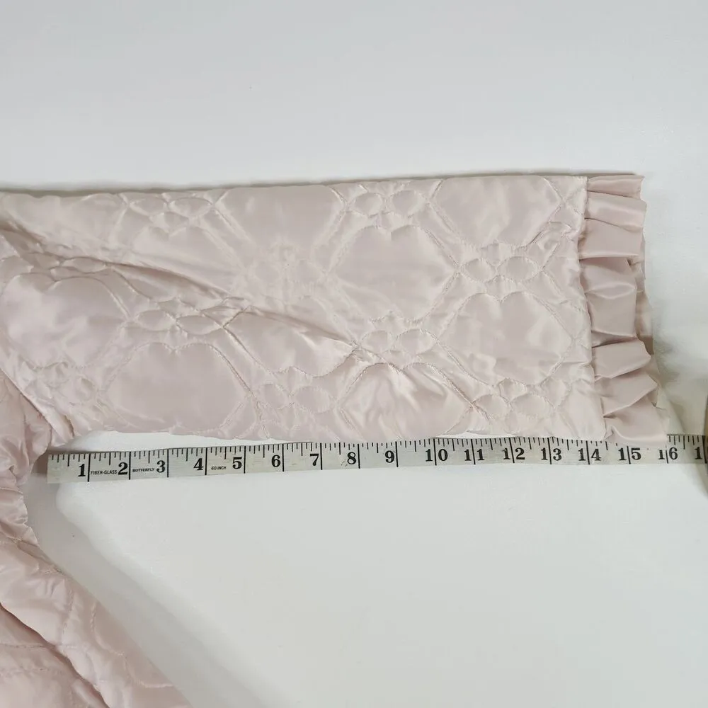 Vintage 70s Barbizon Quilted Baby Light Pink Satin Robe Cottagecore Luxurious M Size M - Image 13