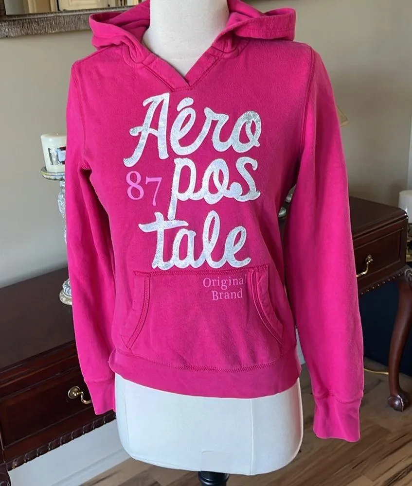 Aeropostale Pink Cotton Hoodie fits like XS - Image 3