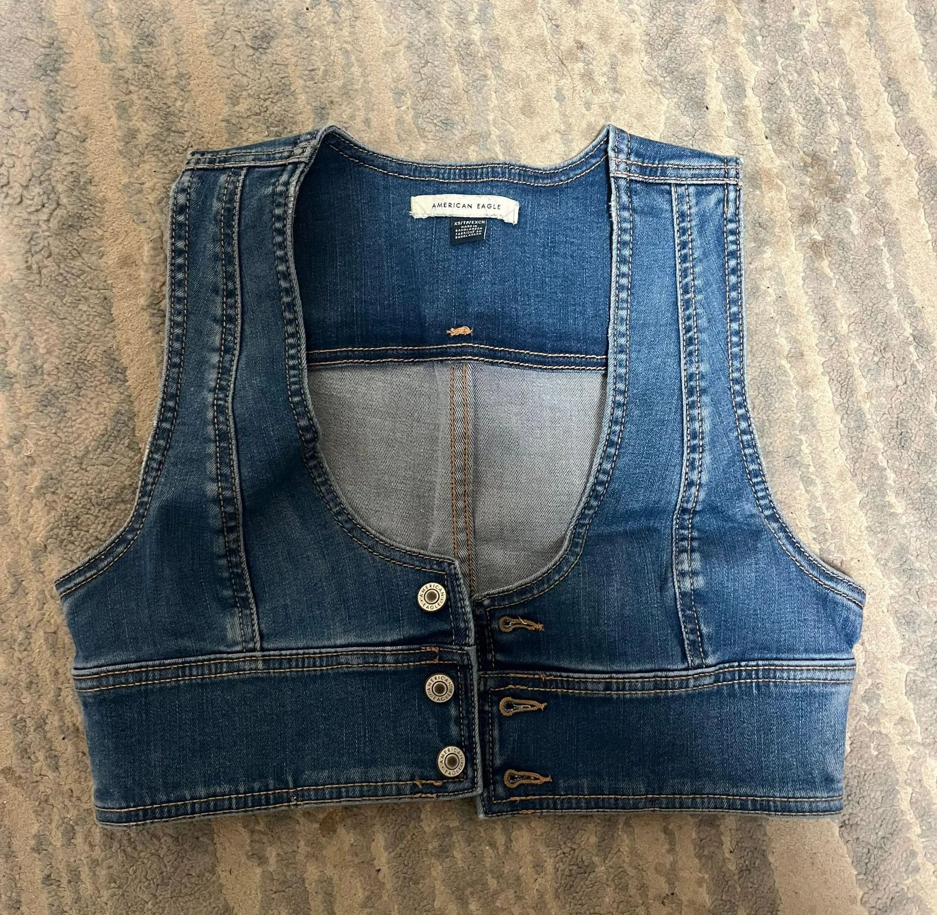 denim vest bra top - Image 2