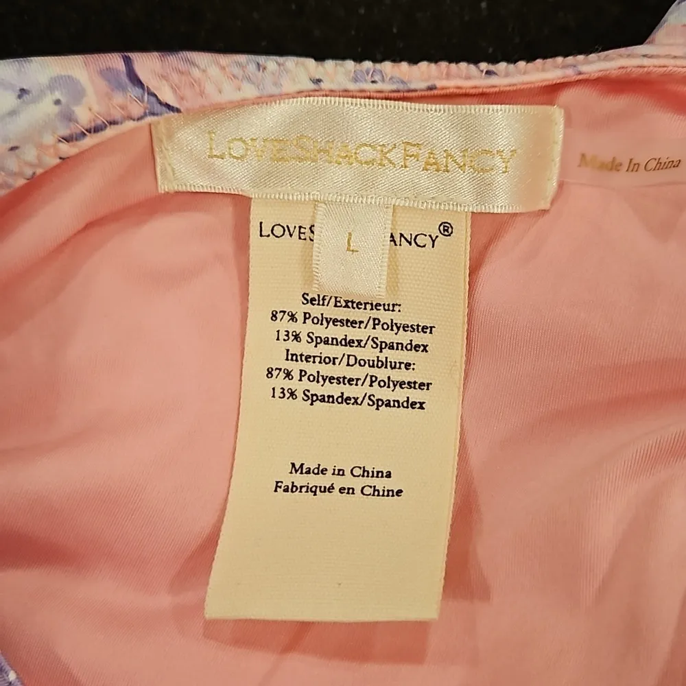 💕LOVESHACKFANCY💕 Shailee One-Piece Swimsuit ~ Purple Pansy Print Large L NWOT - Image 13