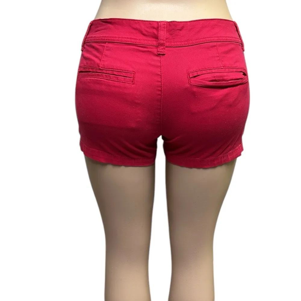 Arizona Cotton Twill Dark Pink 2 Pocket Faux Back Pocket Shorts Juniors 5 - Image 5