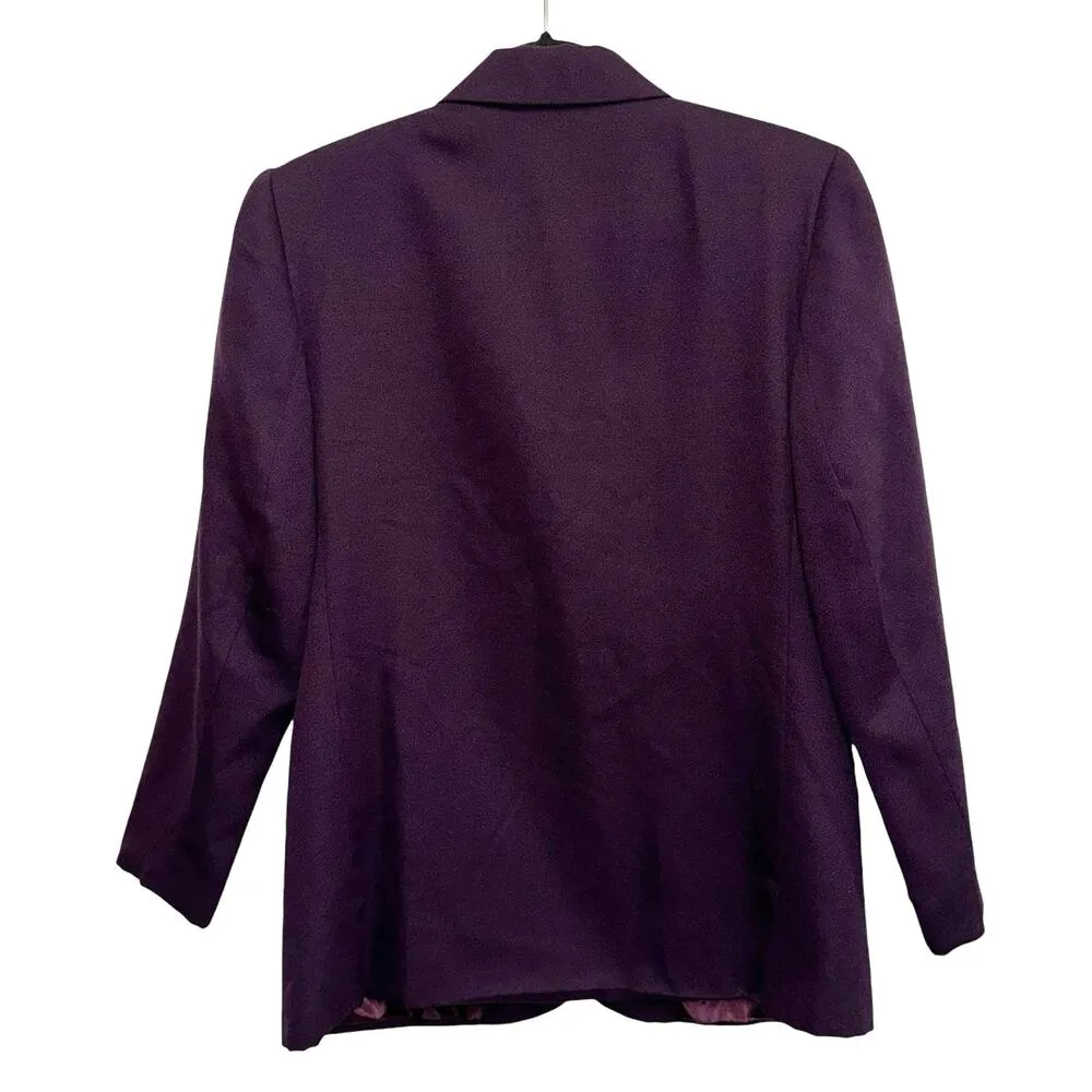 Napa Studios Petite Purple Wool Blend Button Front Blazer Size 10P - Image 2