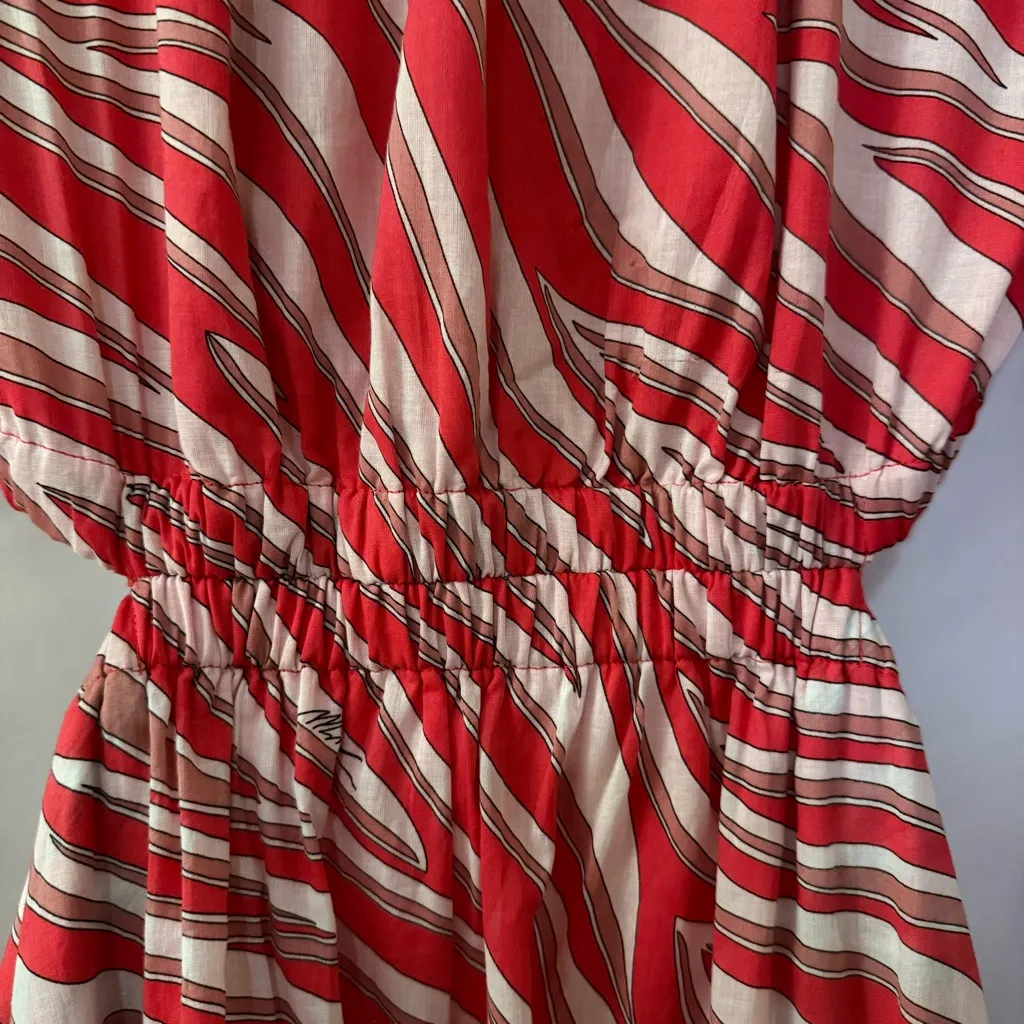 MICHAEL MICHAEL KORS Zebra Print Cotton Lawn Cutout Dress Size M Pink Size M - Image 10