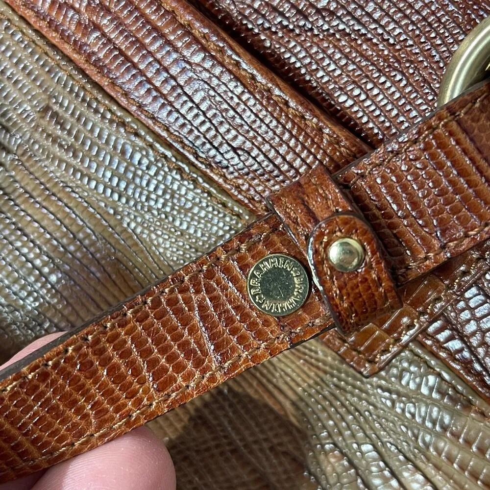 BRAHMIN Women’s Pecan Leather Three Color Crossbody Satchel Handbag - Image 9