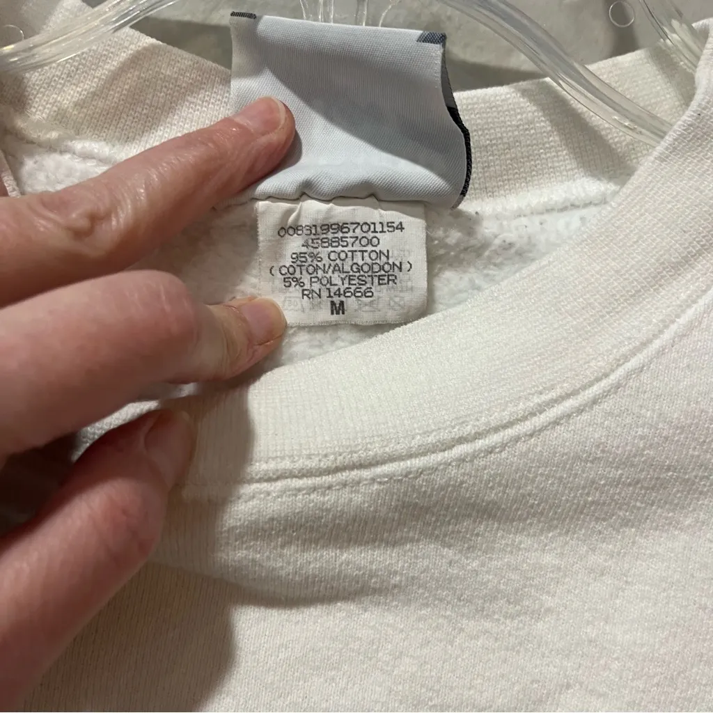 Vintage Lee Heavyweight Crewneck Santa Reindeer Christmas Sleigh Medium white - Image 5