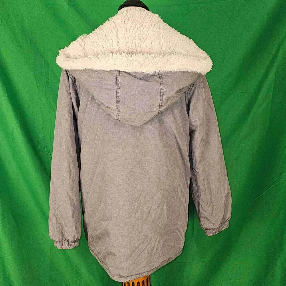 Free People Womens Gray‎ Sherpa Lined Parka Coat XS - Image 2