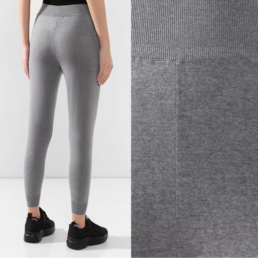 Stella McCartney • Wool Track Pants tapered grey jogger knit lounge pull-on - Image 16