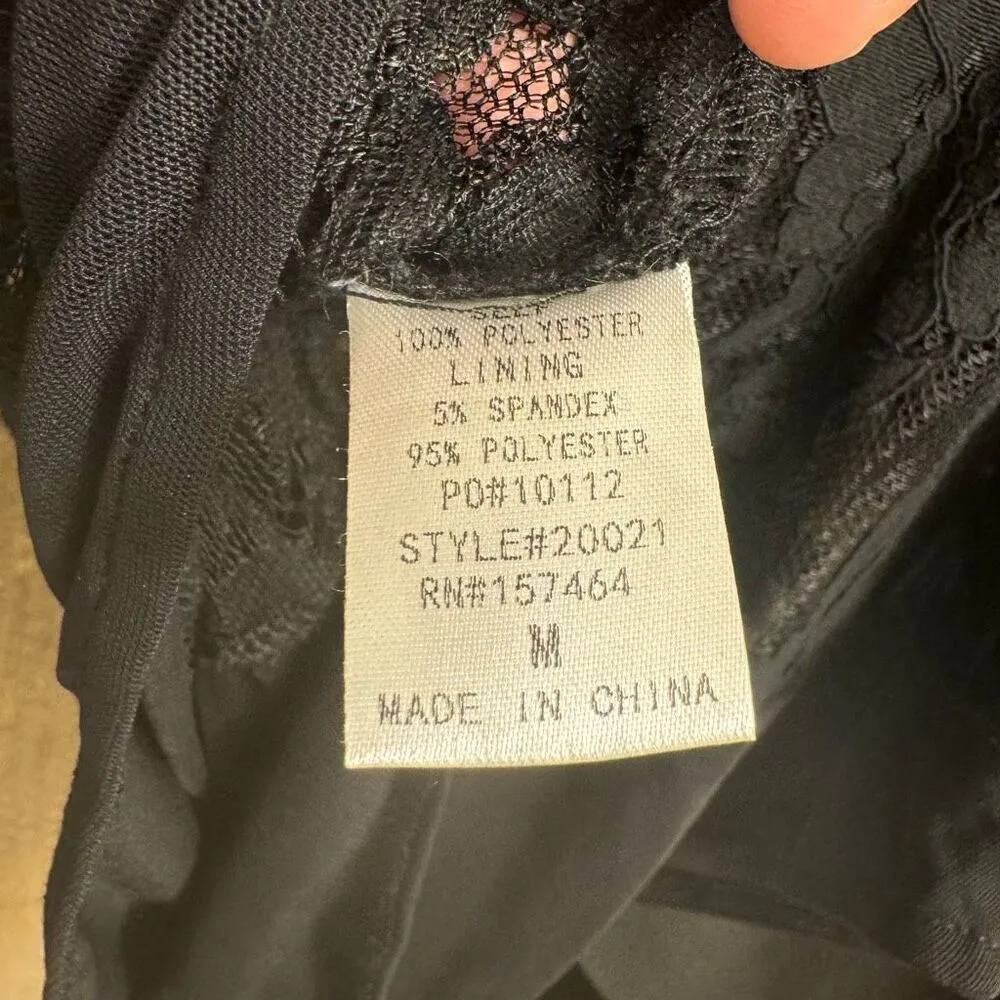 CIEN Black Lace Bell Sleeve‎ Witchy Goth Whimsygoth Bodysuit Medium - Image 8