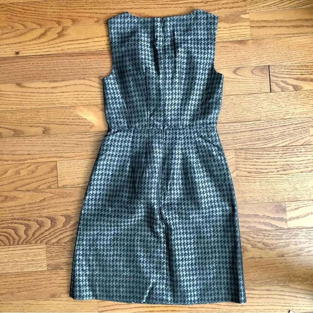 Banana Republic Houndstooth Silk Silver Black Sheath Mini Dress Women’s Size 0 - Image 12