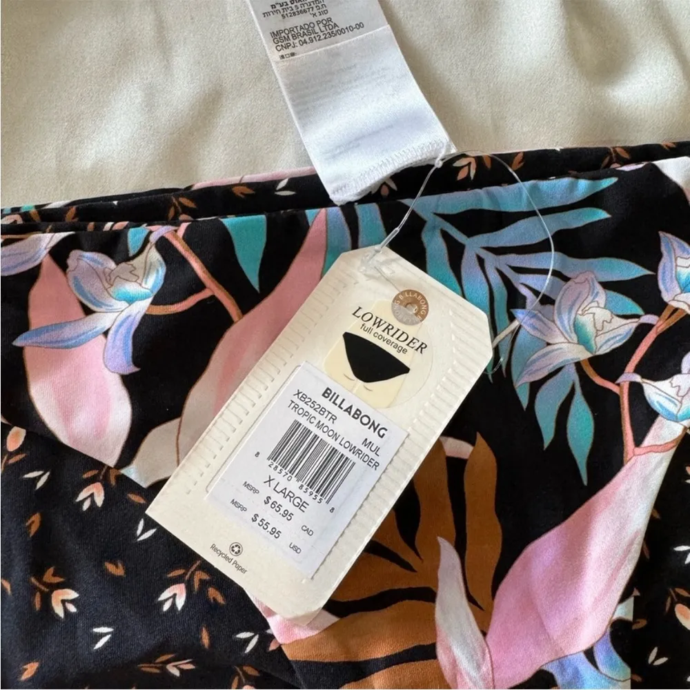 Billabong Multicolor Tropic Moon Lowrider Reversible Bikini Bottoms Size L NWT - Image 11