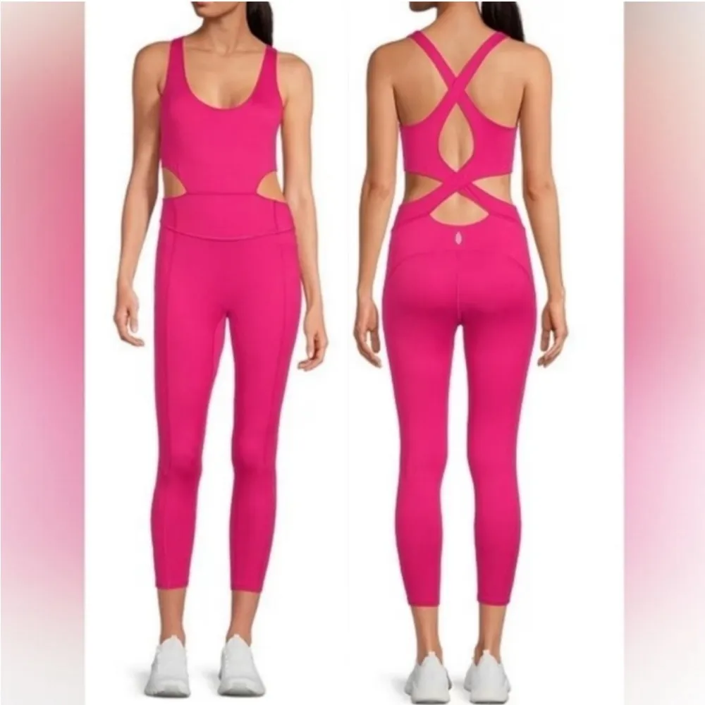 Free People Movement Back it Up Jumpsuit Pink Size Medium - Image 3