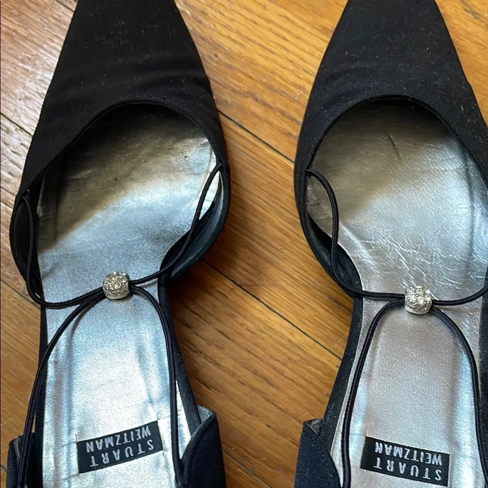 Vintage 2” Stuart Weitzman Black Heels with d'Orsay Style - Image 6
