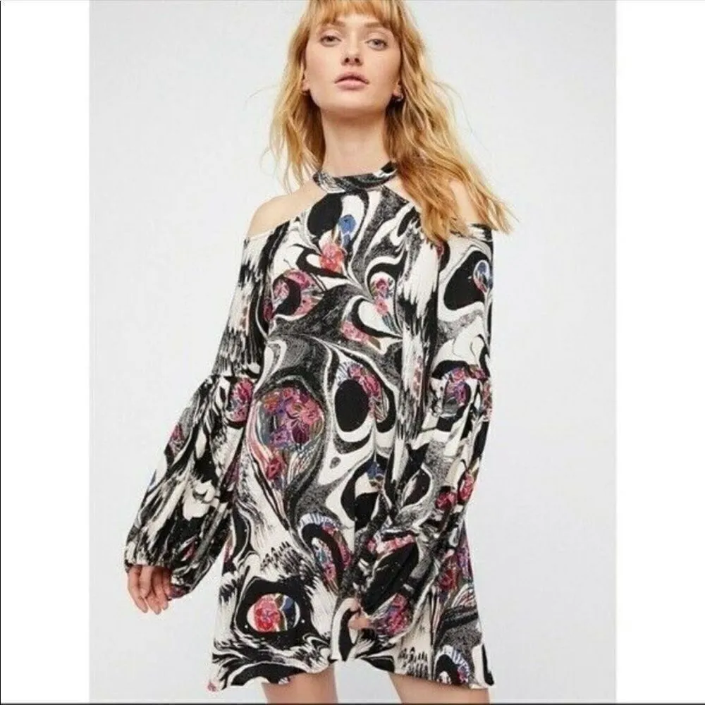 Free People Drift Away Cold Shoulder Dress XS - Image 2