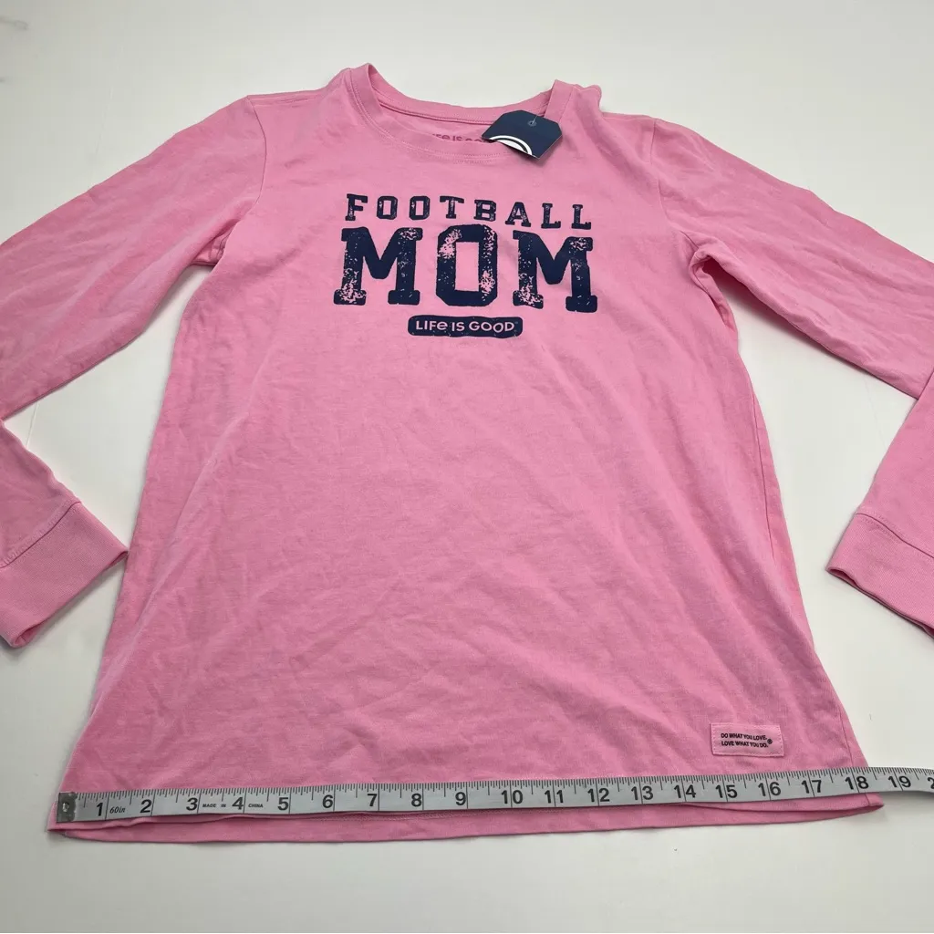 Life is Good Football Mom Womens Size Small Pink Long Sleeve‎ Crusher Shirt NEW - Image 6