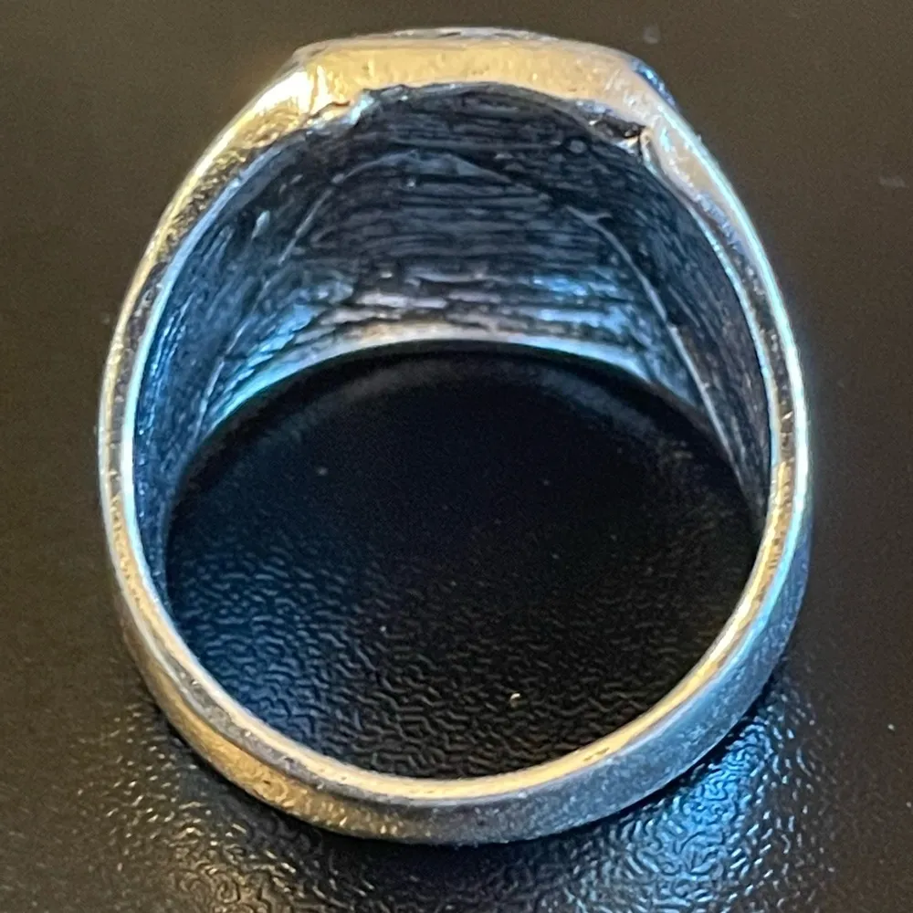 Black obsidian gemstone S925 silver ring size 7.5 - Image 4