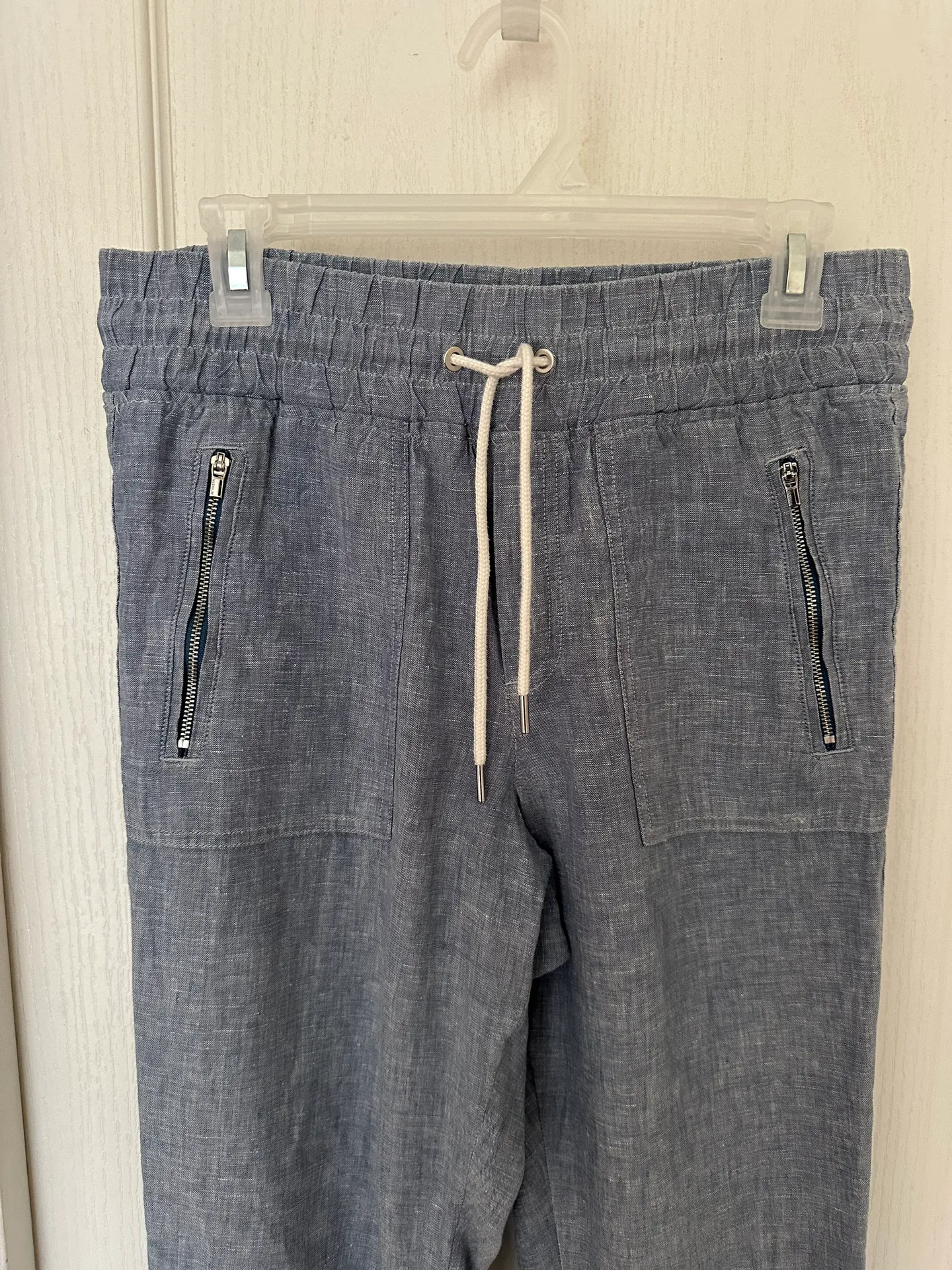 Woman’s Cabo Linen Jogger Blue Lightweight Pants Athleisure, Sz 6 - Image 4