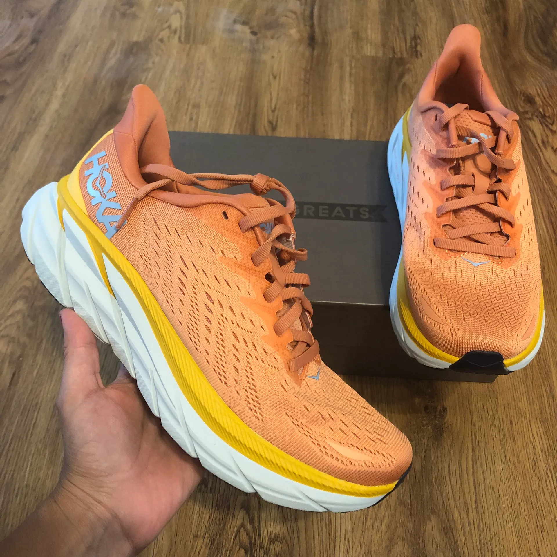 HOKA Leather Platform Sneakers