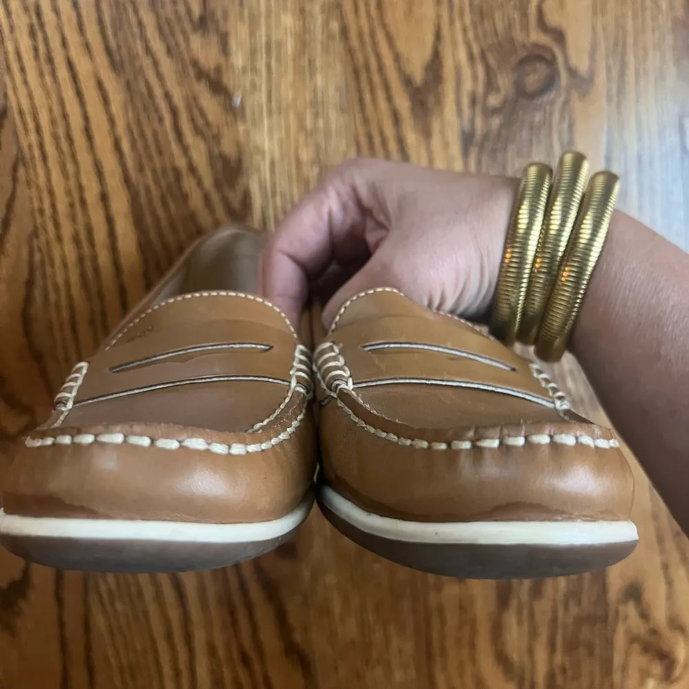 Geox Women’s Arethea B Leather Moccasin Brown Wedge Loafers - US 8/EU 38 - Image 6