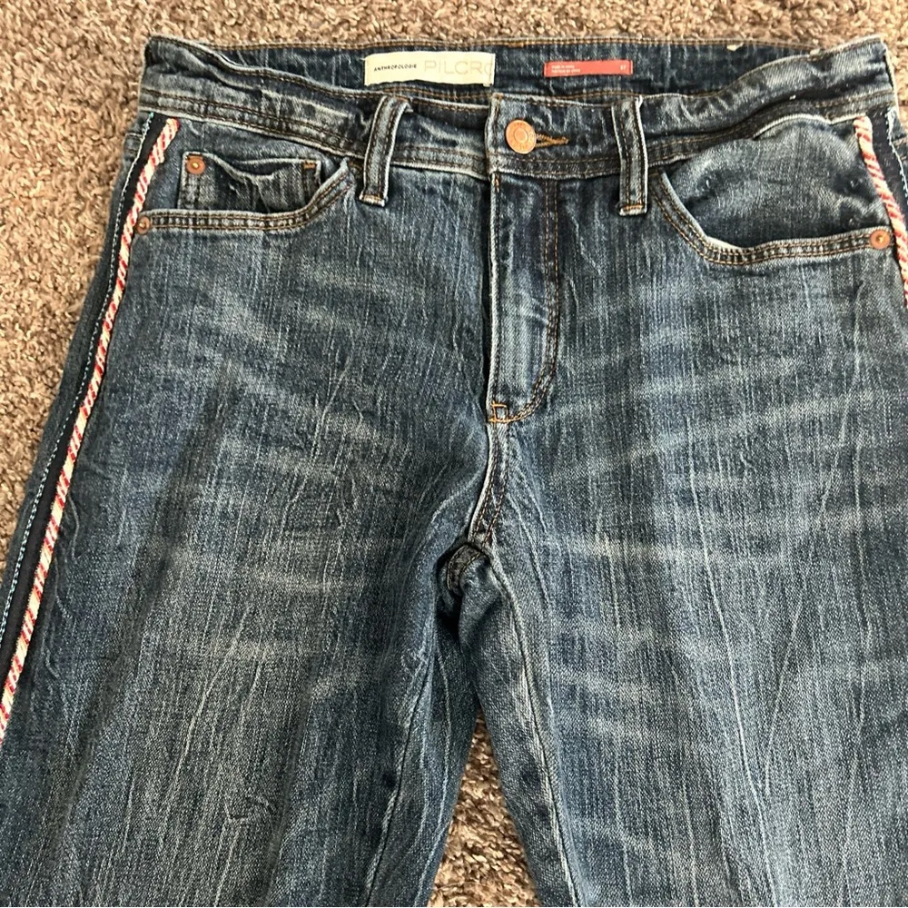 Anthropologie Pilcro Women’s Slim Boyfriend Jeans Side Rope Design Sz 27 - Image 5