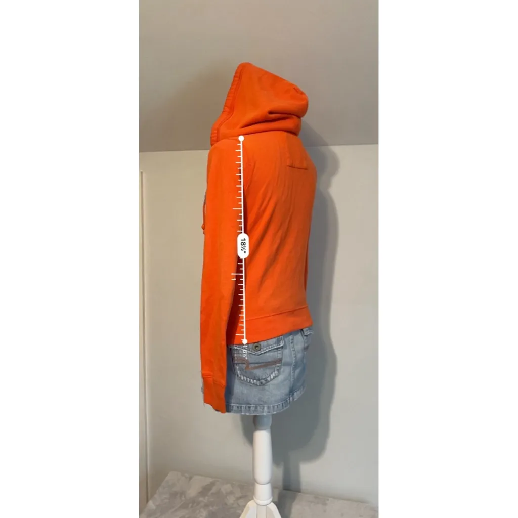 Women's Hollister Orange Blue Full-Zip Hoodie SMALL Y2K 2000s - Image 5