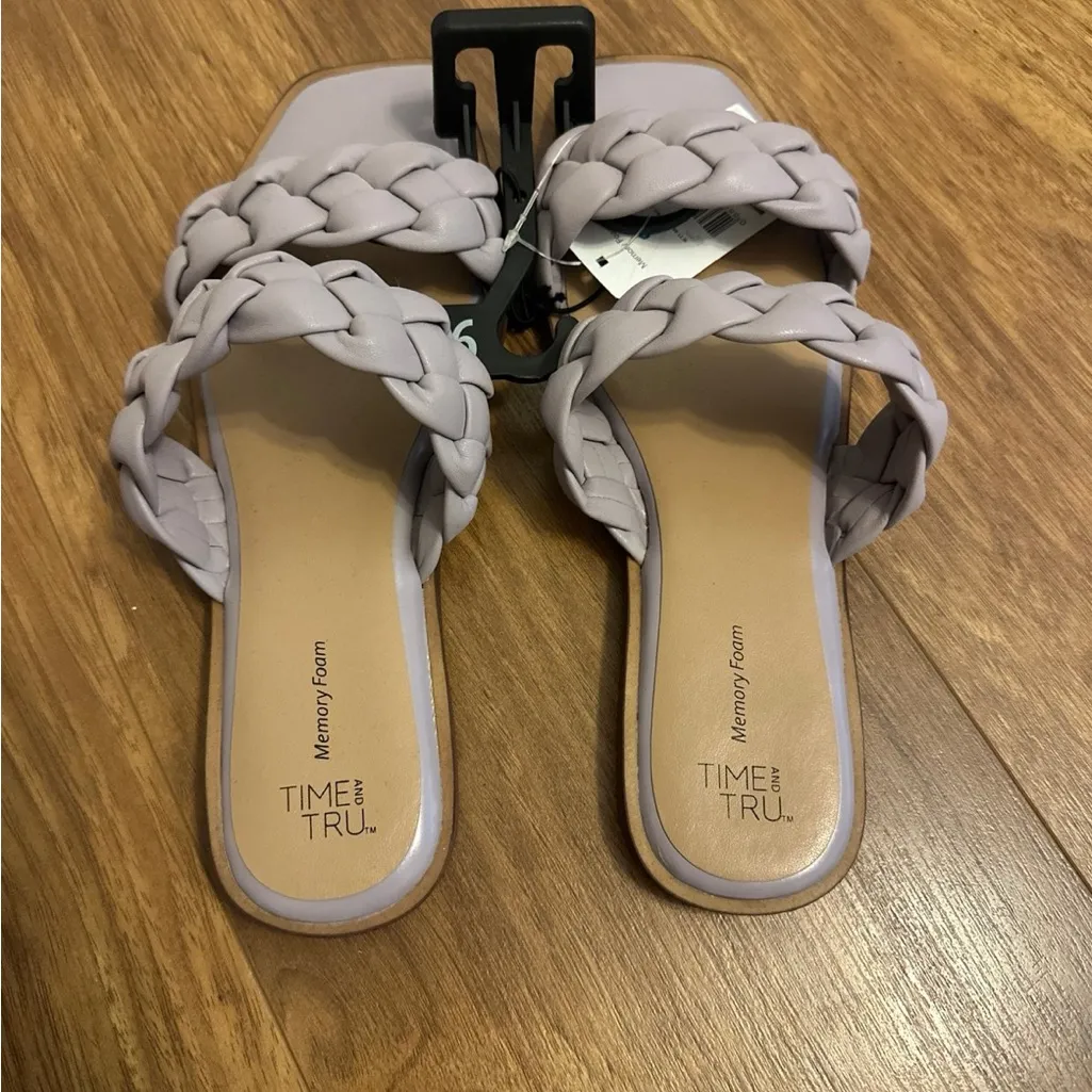 Time and Tru Purple Braided Sandals Size 9 - Image 2