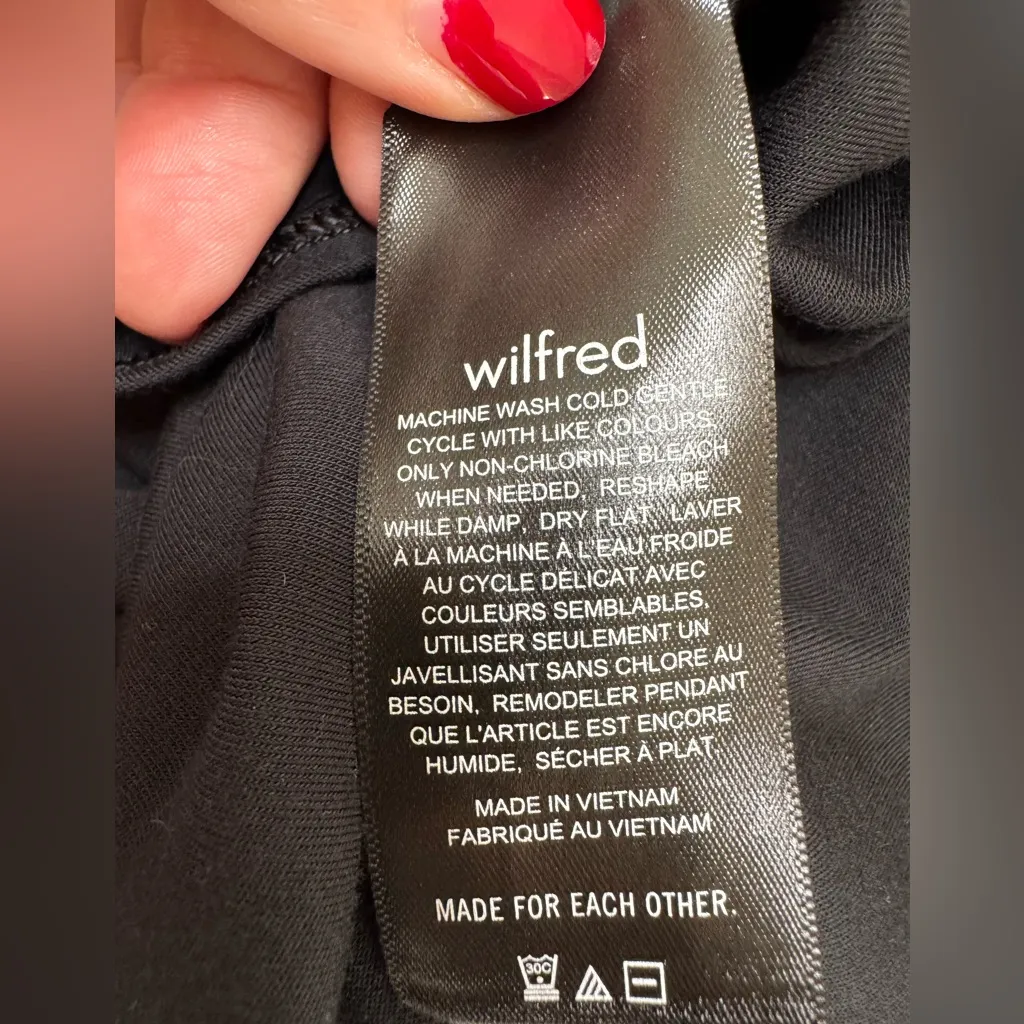 Aritzia Wilfred Saturn Wrap Mini Dress Black XL $68 - Image 12